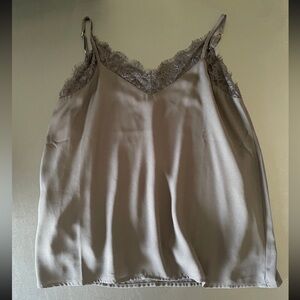 Black satin and lace Tank Top size medium